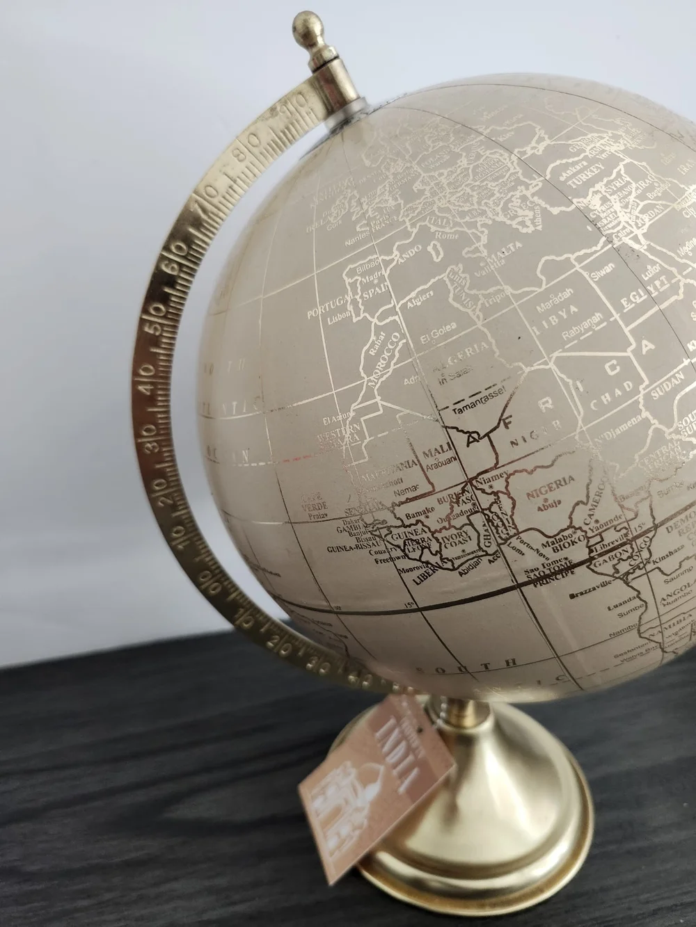 Decorative Accent Globe in Gold and Cream - Classic Home Accent